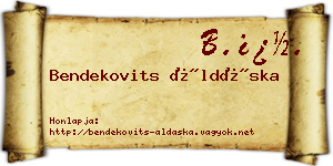 Bendekovits Áldáska névjegykártya